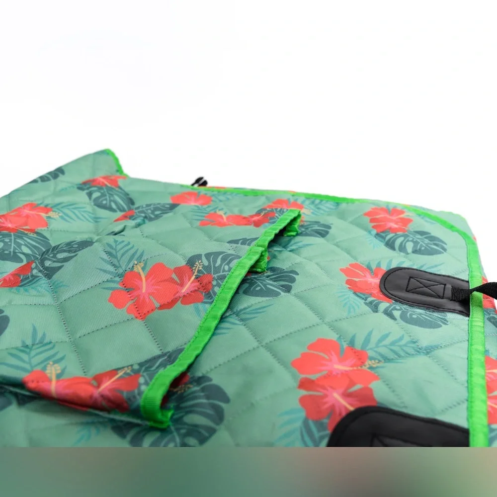 Tropical Print Pet Car Seat Protector -Back Seat Cover with Pockets, non slip